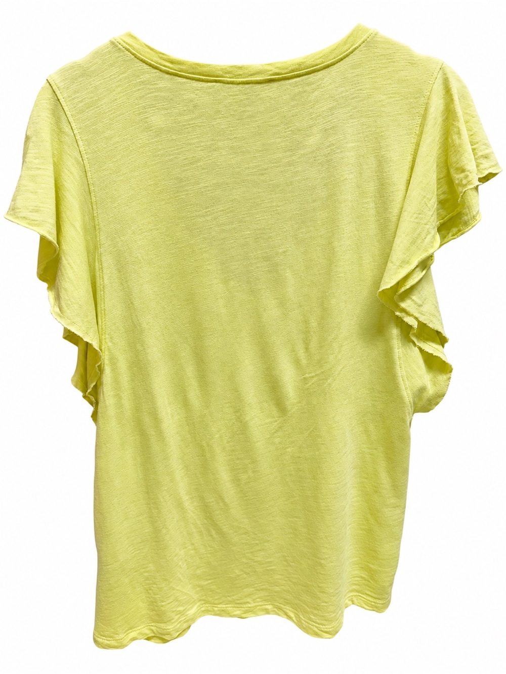 Lilla P Soft Lemon V-Neck Flutter Short Sleeve Tee